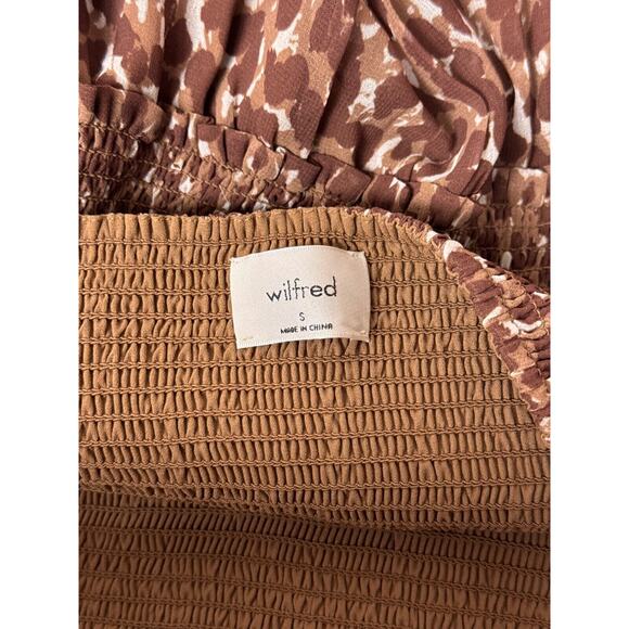 Aritzia Dress Small Womens Wilfred Tempest Smocked Chiffon Long Sleeve Mini - Picture 8 of 9